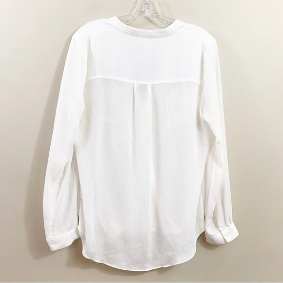 Anthropologie Maeve Splice Sheer Cream Long Sleeve Top - Picture 7 of 7
